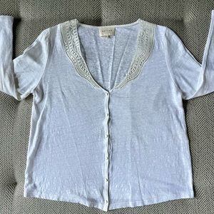 SEZANE Bettany top in Ecru, Medium.